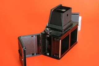 Cámara reflex estereoscópica Sputnik 6x6 de los 60