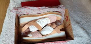 Sandalias Wonders nude plataforma planas Boda