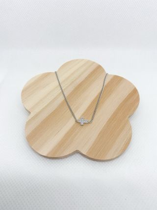 Pulsera de plata rodiada con cruz Nueva