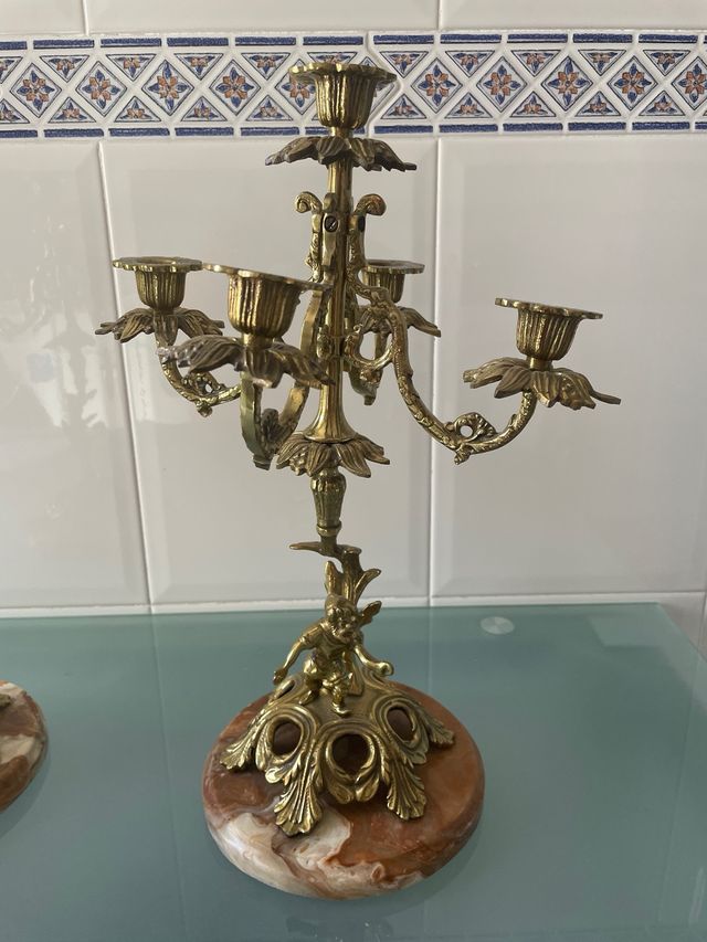 CANDELABROS BRONCE ANTIGUOS