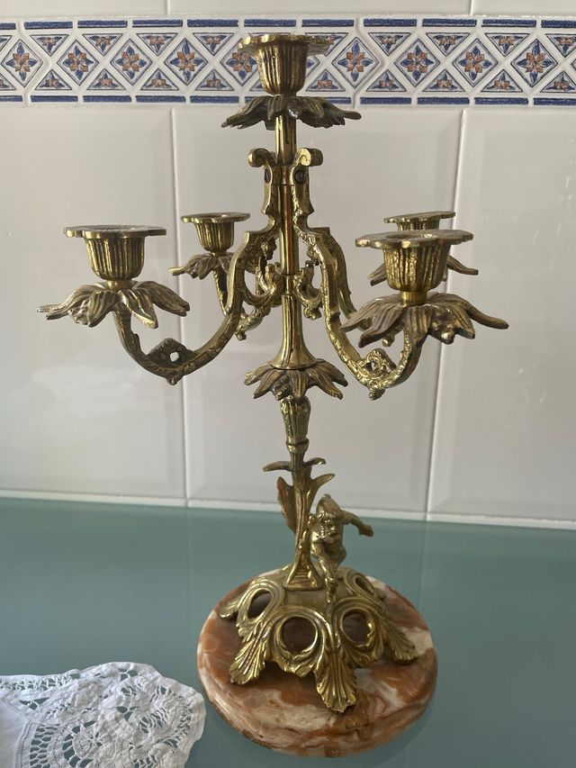 CANDELABROS BRONCE ANTIGUOS