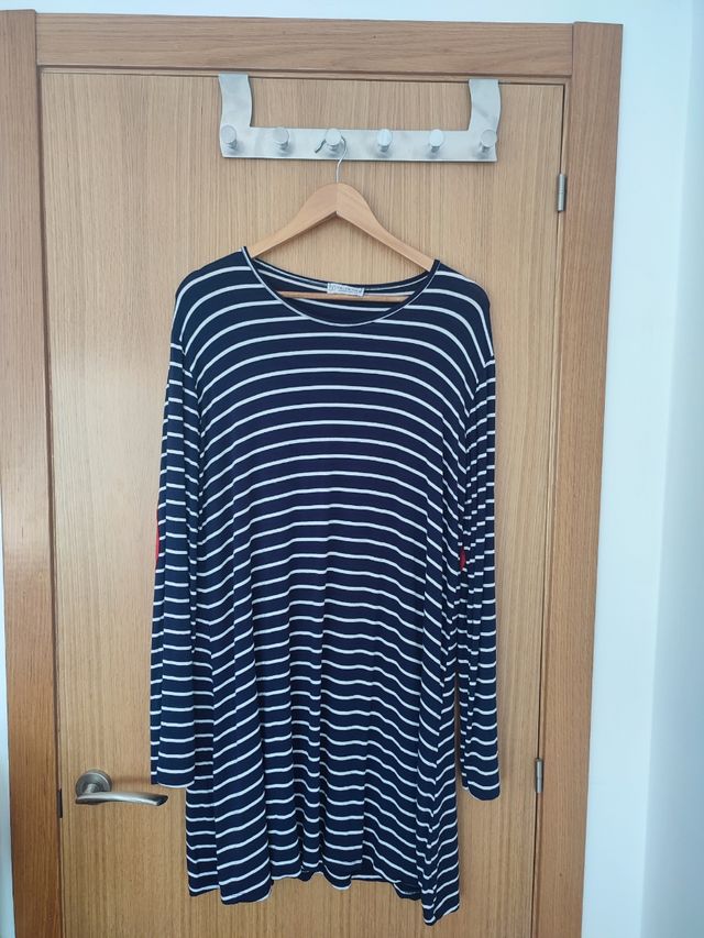 Vestido rayas blanco y azul Marino 