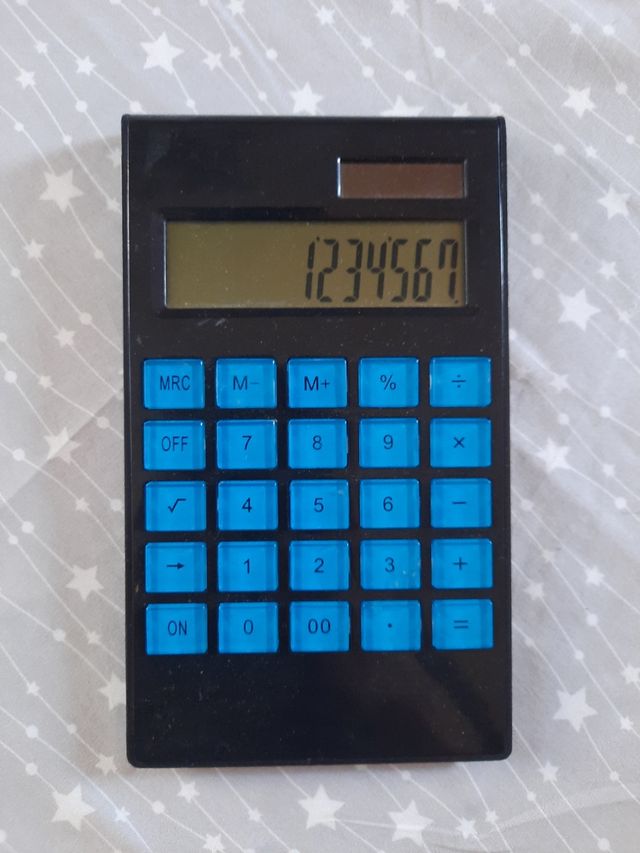 Calcolatrice ricarica solare + pila bottone