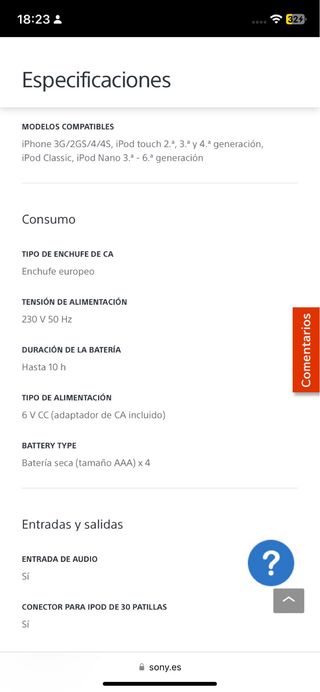 Altavoces sony mod m7ip