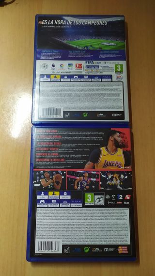 FIFA 19 + NBA 2K20 PS4

3 por cada juego