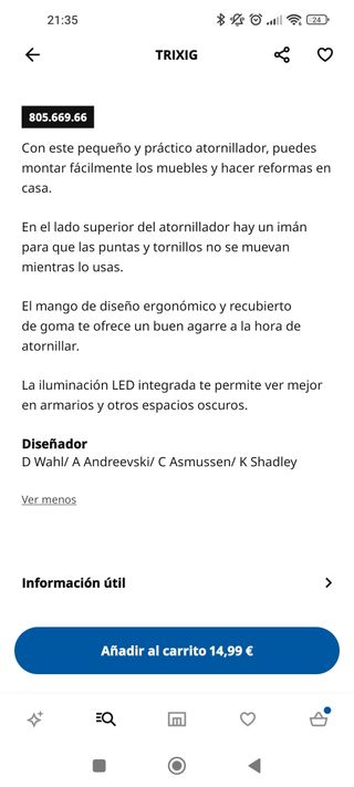 Destornillador Litio-ion, 3.6V ¡¡NUEVO!!