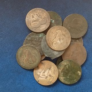 LOTE MONEDAS 5 Y 10 CENTIMOS COBRE