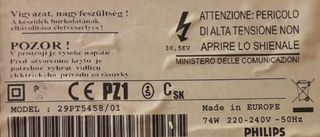 tv 29" PHILIPS de tubo plano (50cm FONDO)