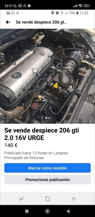 Despiece 206 gti 