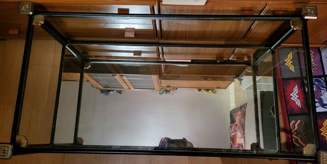 MESA DE CENTRO DE HIERRO, CRISTAL