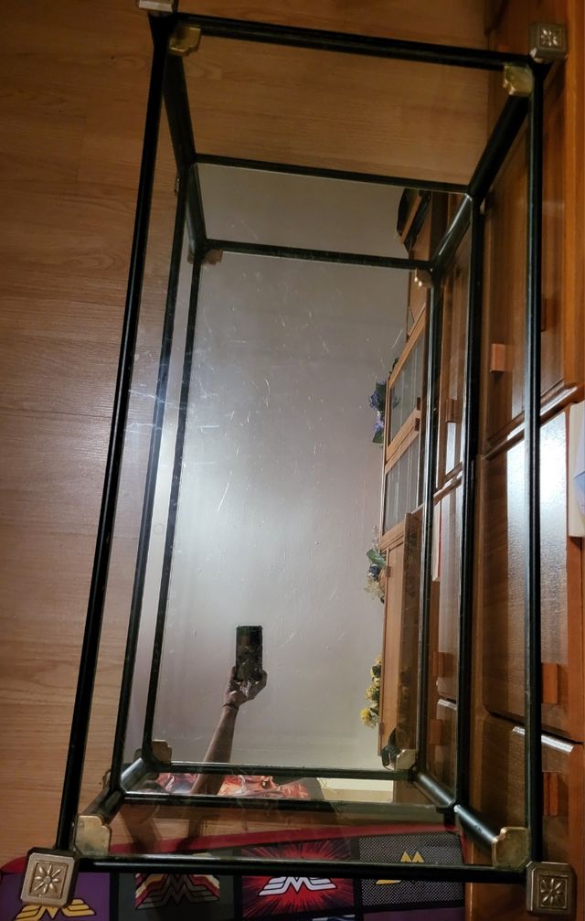 MESA DE CENTRO DE HIERRO, CRISTAL