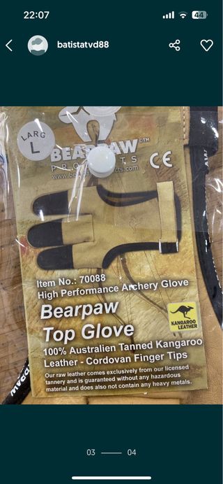 Luvas Bearpaw arco e flecha - Novo