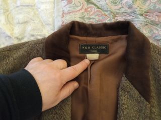 Chaqueta jaspeada gris y marrón 