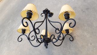 Lámpara techo farol forja. Est rústico 