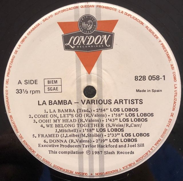 La Bamba - Los Lobos 1987 Disco in vinile