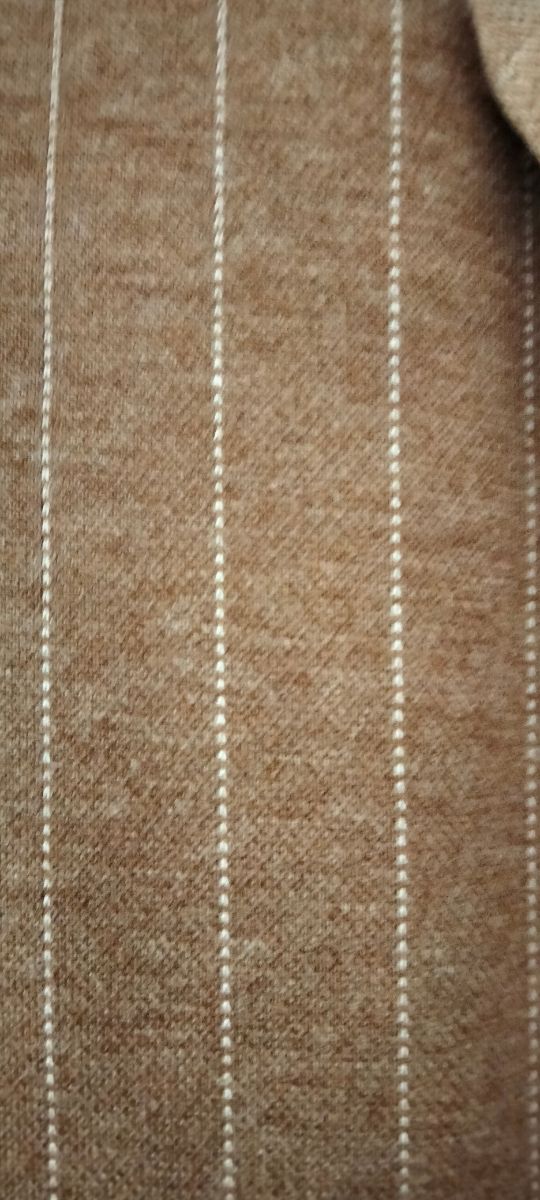 ELEGANTE GIACCA CAMMELLO A RIGHE BIANCHE