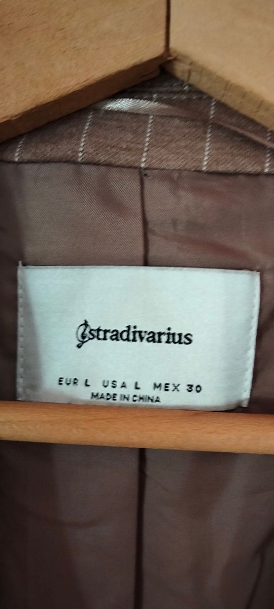 ELEGANTE GIACCA CAMMELLO A RIGHE BIANCHE