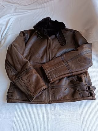 Cazadora cuero caballero tipo aviador