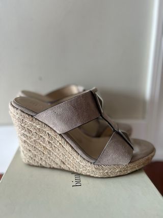 sandalias cuña bimba y lola piel 38