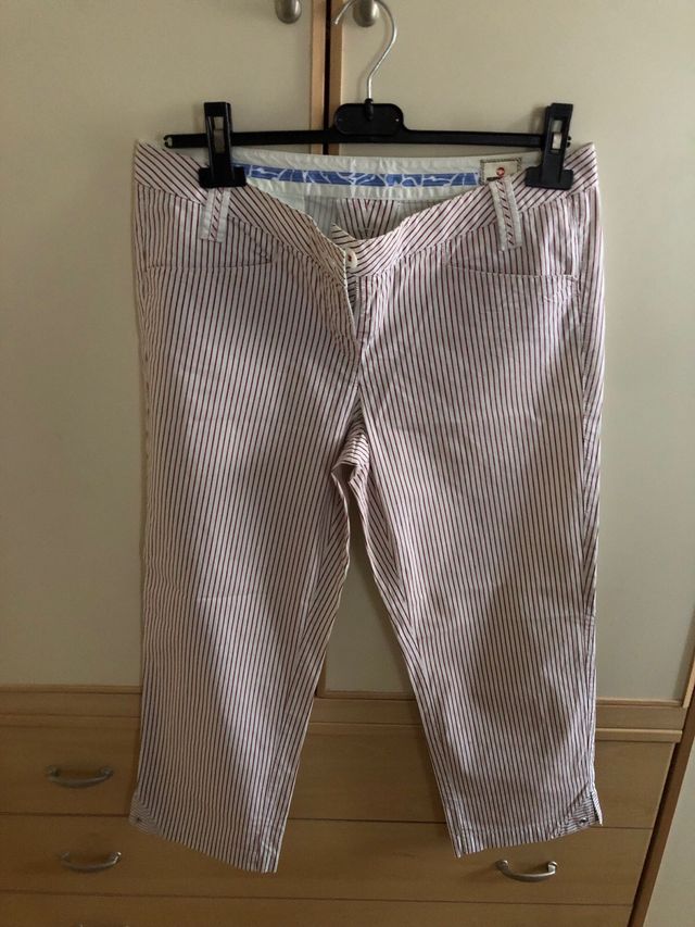 Pantaloni cotone a righe tg 44
