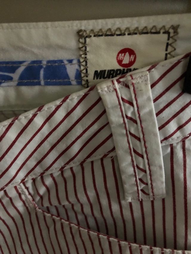 Pantaloni cotone a righe tg 44