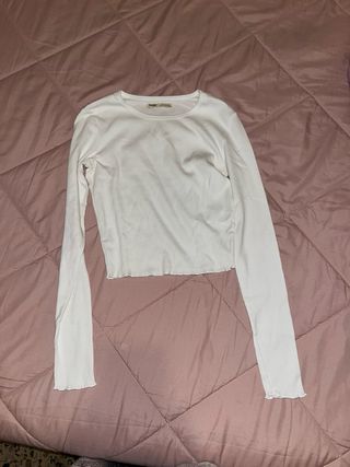 Top blanco manga larga