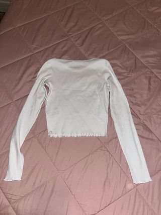 Top blanco manga larga