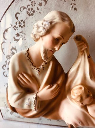 Sacra famiglia 1950 gesso vetro