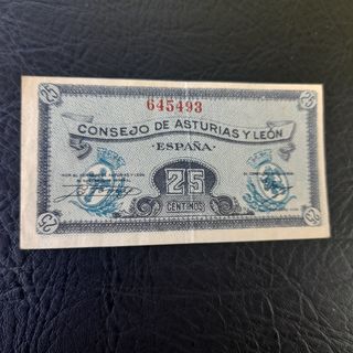 Billete 25 centimos consejo Asturias y 
