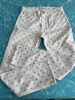jeans ragazzo bianchi con logo Calvin Klein W32L32