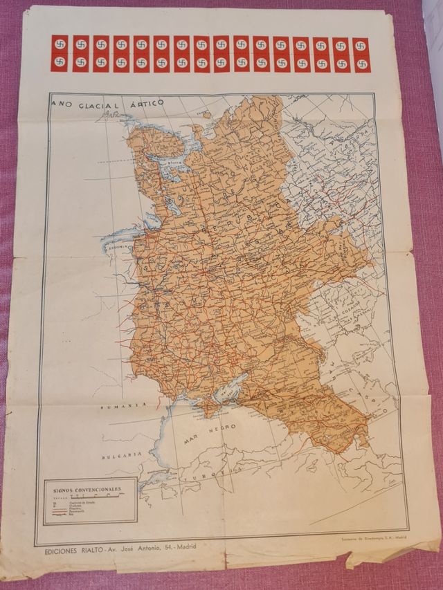 Antiguo Mapa URSS con Esvasticas en Español