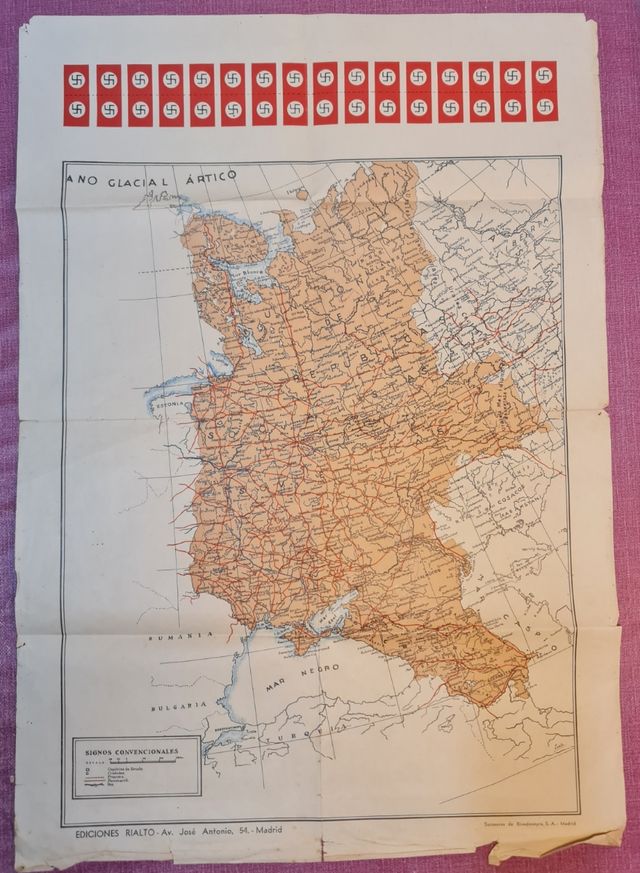 Antiguo Mapa URSS con Esvasticas en Español