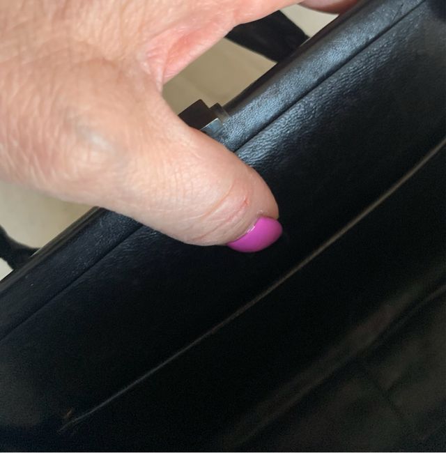 Borsa anni 60 vintage in pelle nera