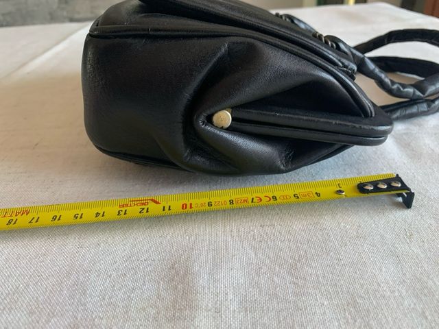 Borsa anni 60 vintage in pelle nera