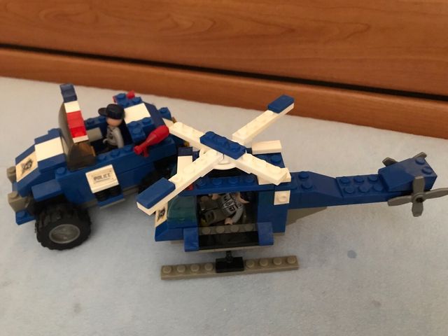 Policia Lego Coche y Helicoptero