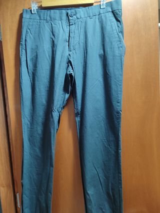 Pantalones de vestir gris oscuro, talla 42