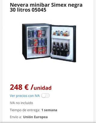 Nevera minibar led
