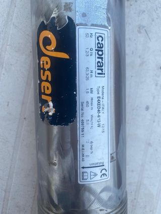 Motor y bomba de pozo sumergible caprari