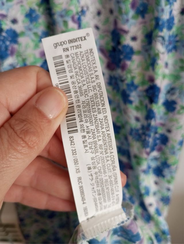 Vestido zara largo escote T.34/36 con etiqueta