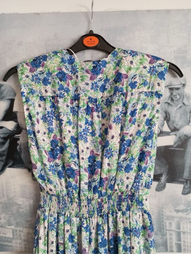 Vestido zara largo escote T.34/36 con etiqueta