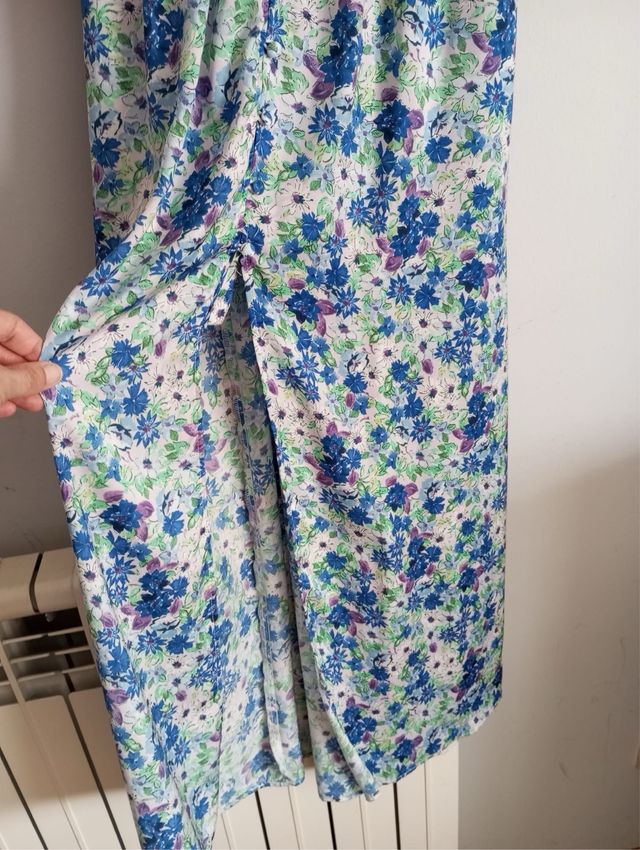 Vestido zara largo escote T.34/36 con etiqueta