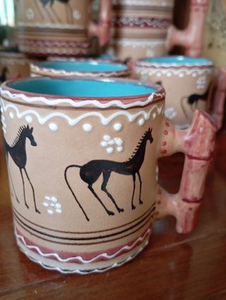 Deruta brocca con 6 boccali