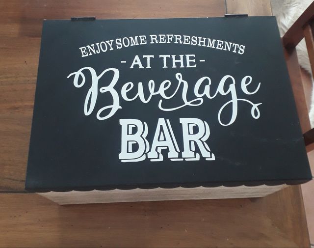 Scatola legno- metallo, bar.