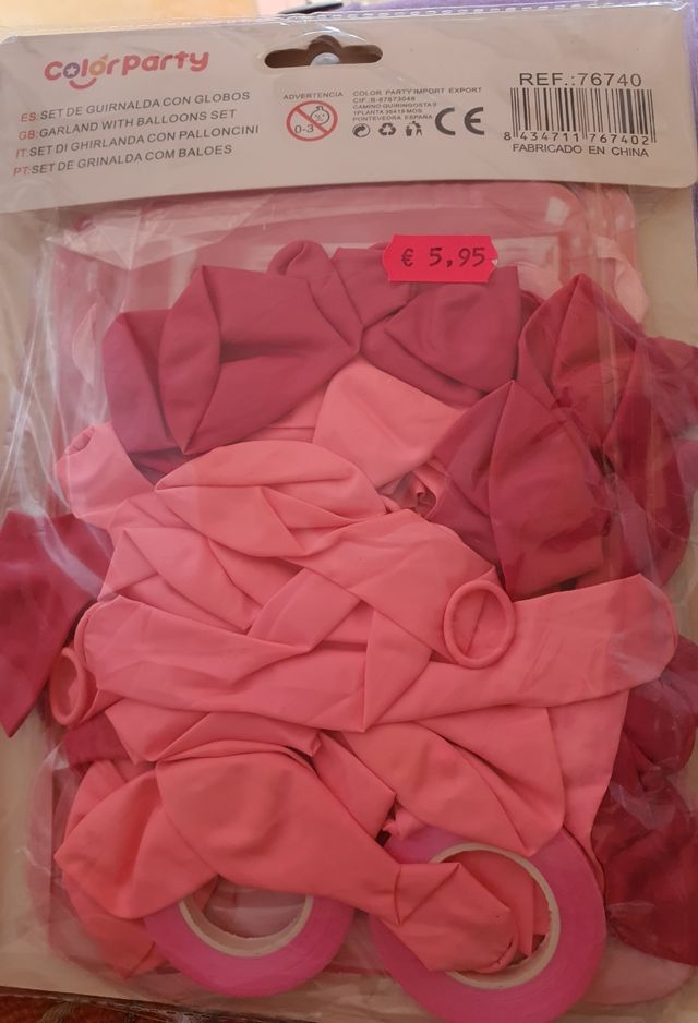 Globos de color rosa.