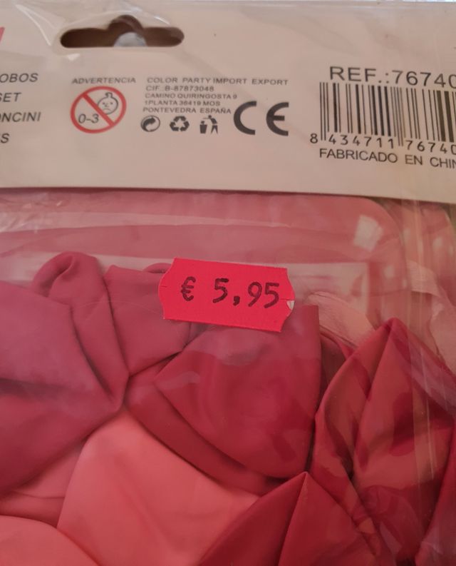 Globos de color rosa.