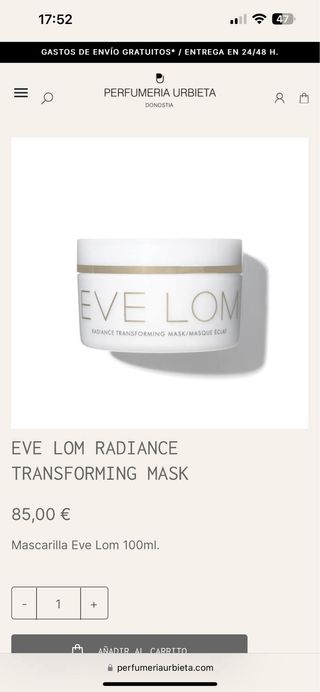 Mascarilla piel evelom