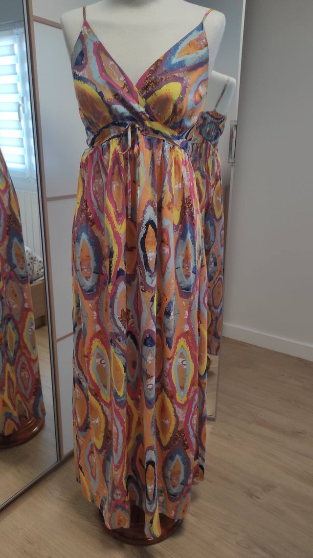 Vestido largo escote tirantes