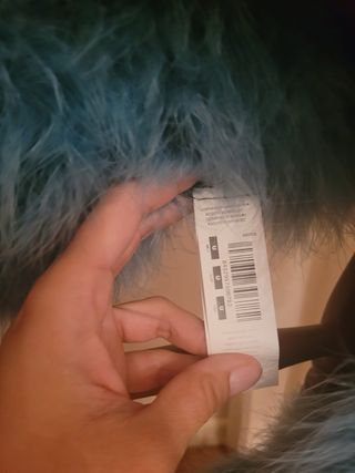 Estola de plumas azul Adolfo Dominguez