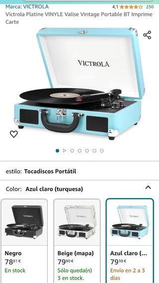 Victrola Platine VINYLE Valise Vintage Portable BT