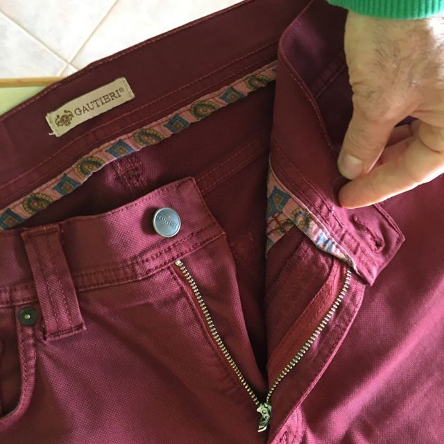 Jeans bordeaux Gauteri made in Italy
